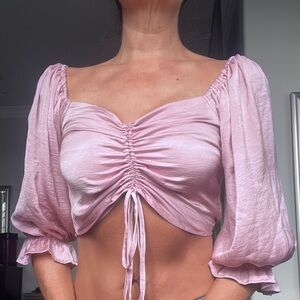 She and Sky Rose Pink Cropped Top